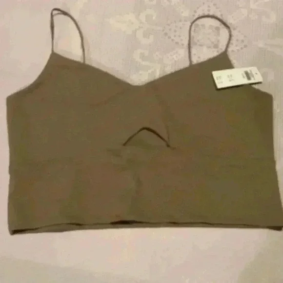 Abercrombie & fitch brown crop top with cut out XL - Picture 5 of 6